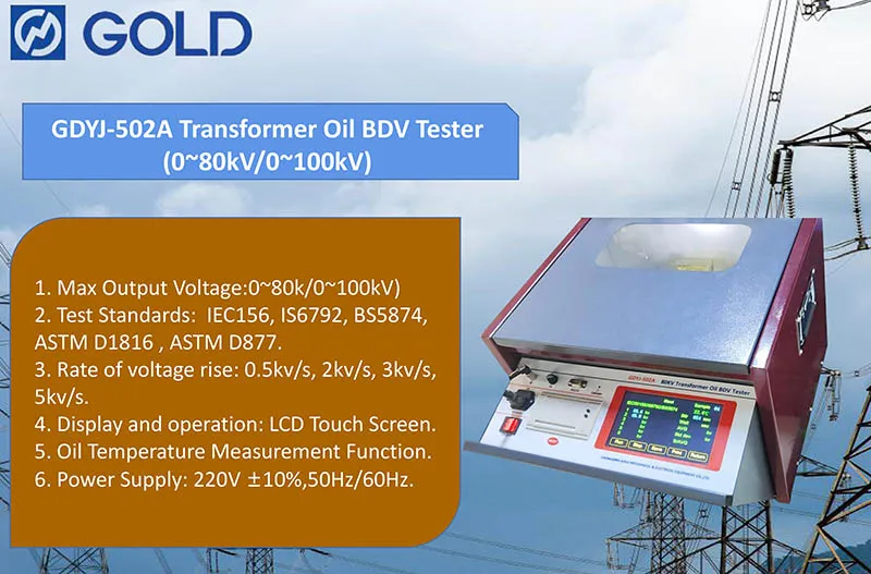 80kv 100kv Automatic Transformer Oil Dielectric Strength Insulating Oil Breakdown Voltage Bdv Tester