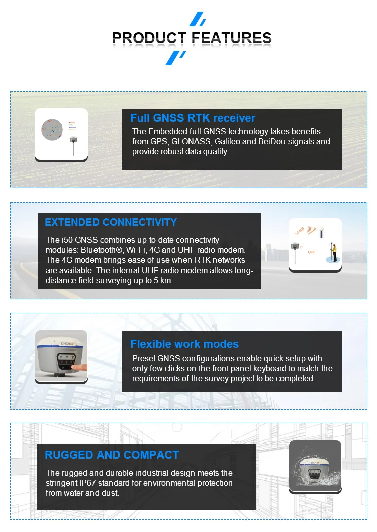 Chc I50 GPS Gnss Rtk Surveying Total Station Prism Equipment