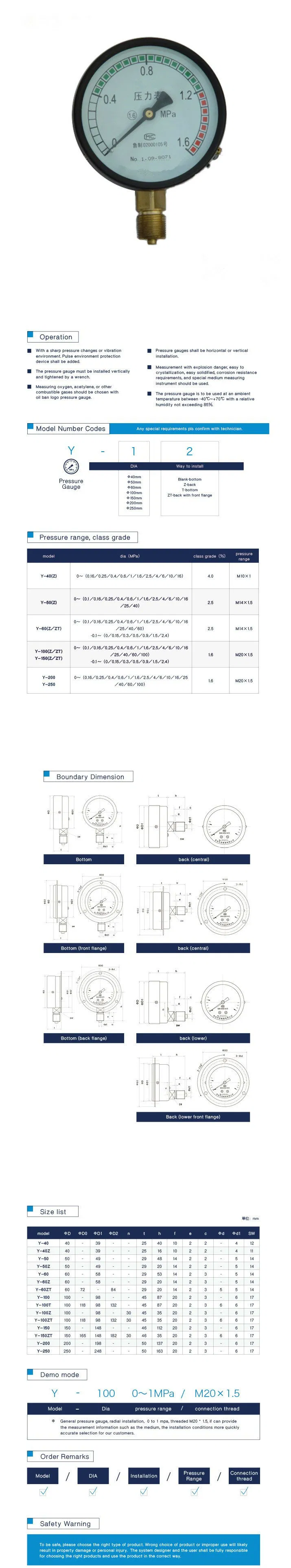 General Pressure Gauge Manometer