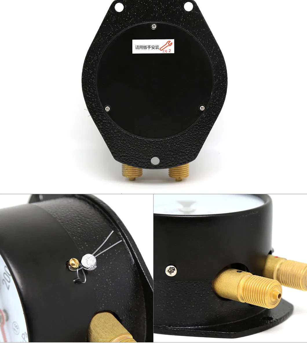 Hongqi ® Red Pointer with Black Pointer Railway Use Pressure Gauge 0-1600kpa