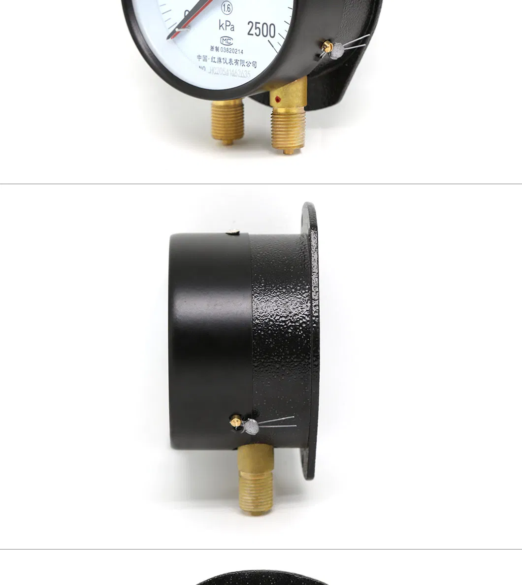 Hongqi ® Red Pointer with Black Pointer Railway Use Pressure Gauge 0-1600kpa