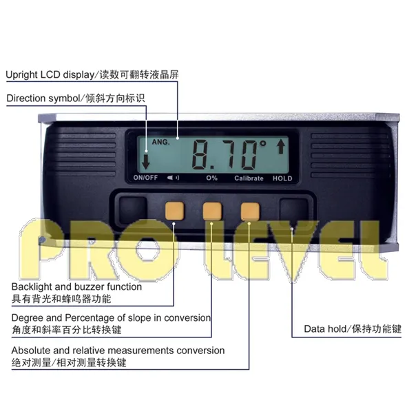 Magnetic Base Upright LCD Digital Protractor (SKV810-203)