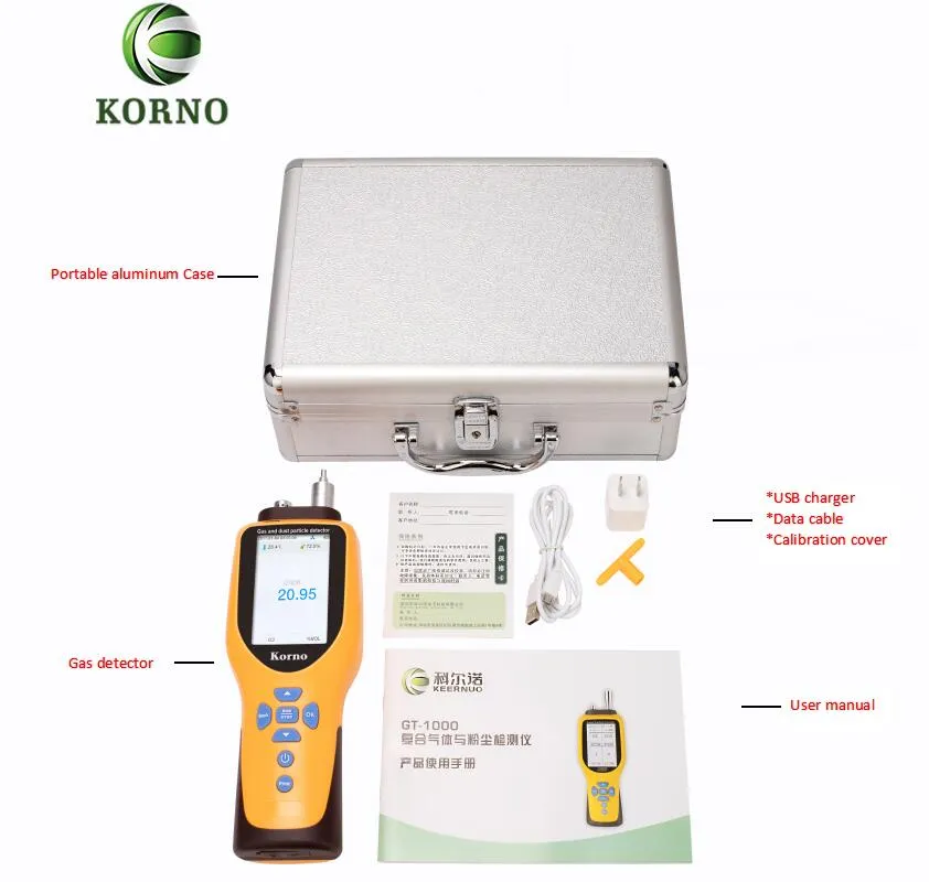 Portable Multi Gas Detector Portable Air Quality Monitor 3 in 1 Gas Detector (3 gases)